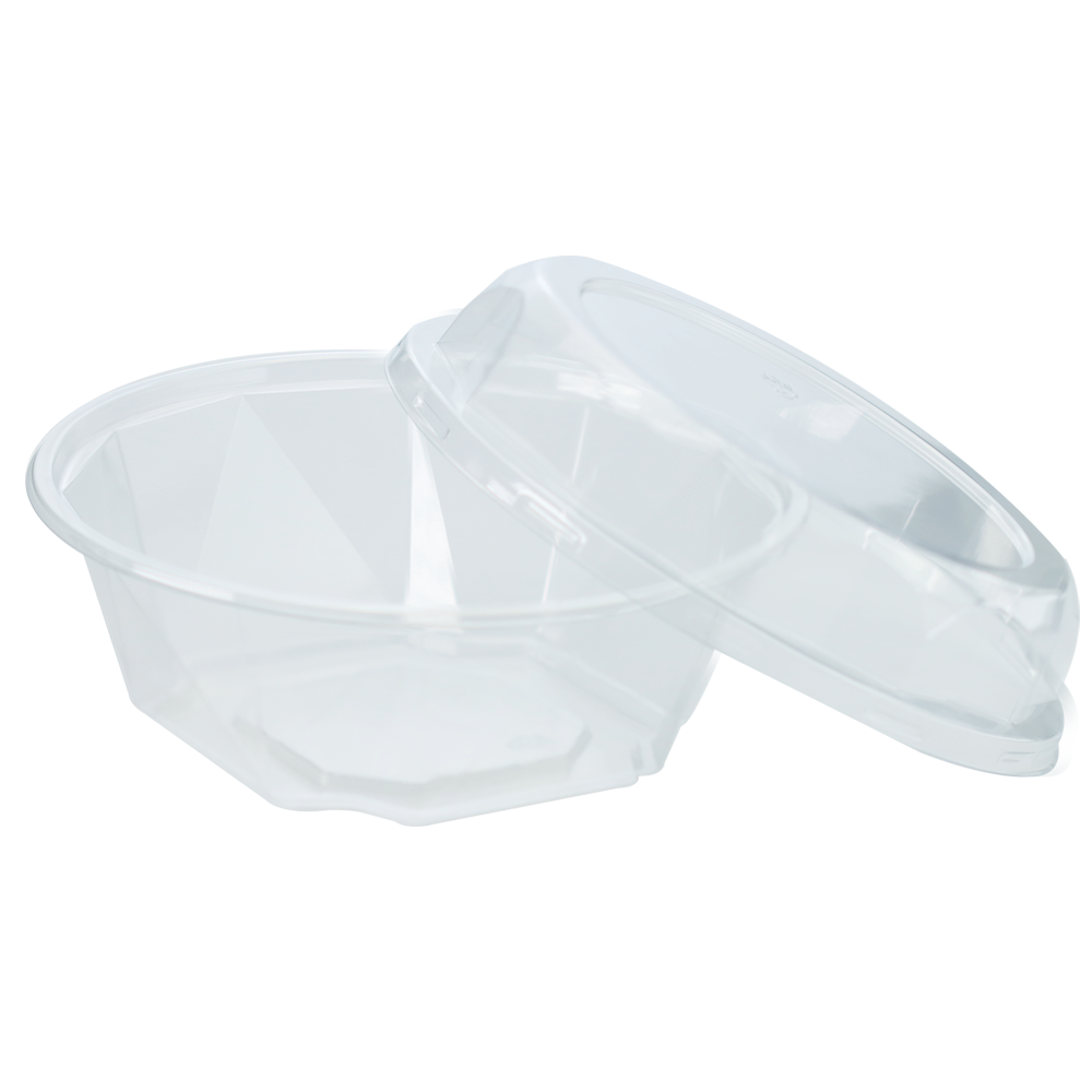 PET高透明带盖水晶沙拉碗180063